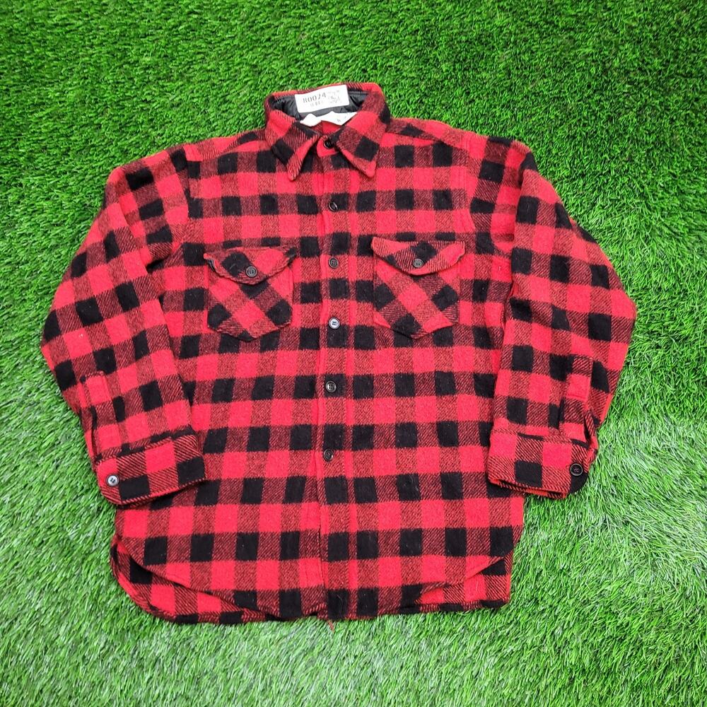 Vintage 80s Woolrich Wool Plaid Jacket Womens M/L 19x26 USA